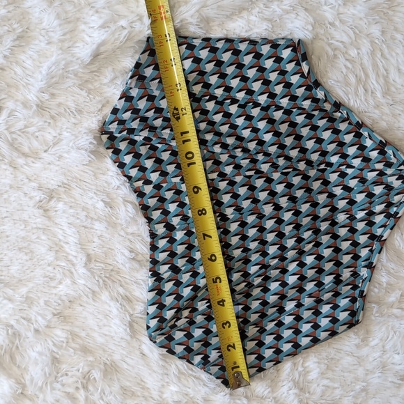 Missguided Teal Geometric Print Strapless Corset Top Size 6 - Picture 9 of 10